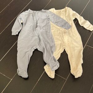 Gerber Kids One Piece Footies - Blue and Cream